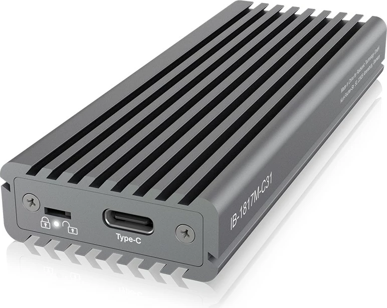 Kasë SSD ICY BOX IB-1817M-C31, M.2, PCI Express 3.0, 10 Gbit/s, USB lidhje, Gri