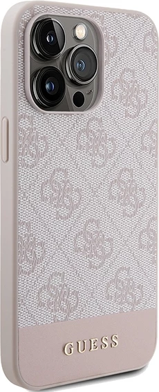 Mbështjellës Guess 4G Stripe për iPhone 14 Pro, Rozë