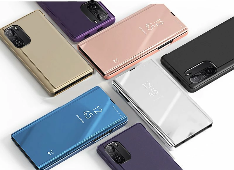 Mbështjellës Hurtel Clear View Case për Xiaomi Redmi K40 Pro+ / K40 Pro / K40 / Poco F3, rozë