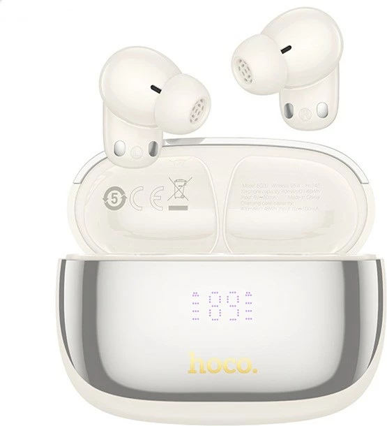 Kufje HOCO EQ20 Rhyme wireless in-ear, Bluetooth, për thirrje/muzikë, e bardhë