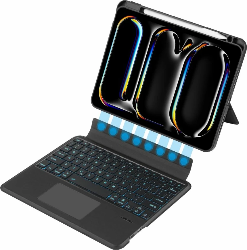 Mbështjellës me tastierë Tech-Protect SC Mag Pen për iPad Pro 11" (5th gen, 2024), i zi, me vend për stilolaps