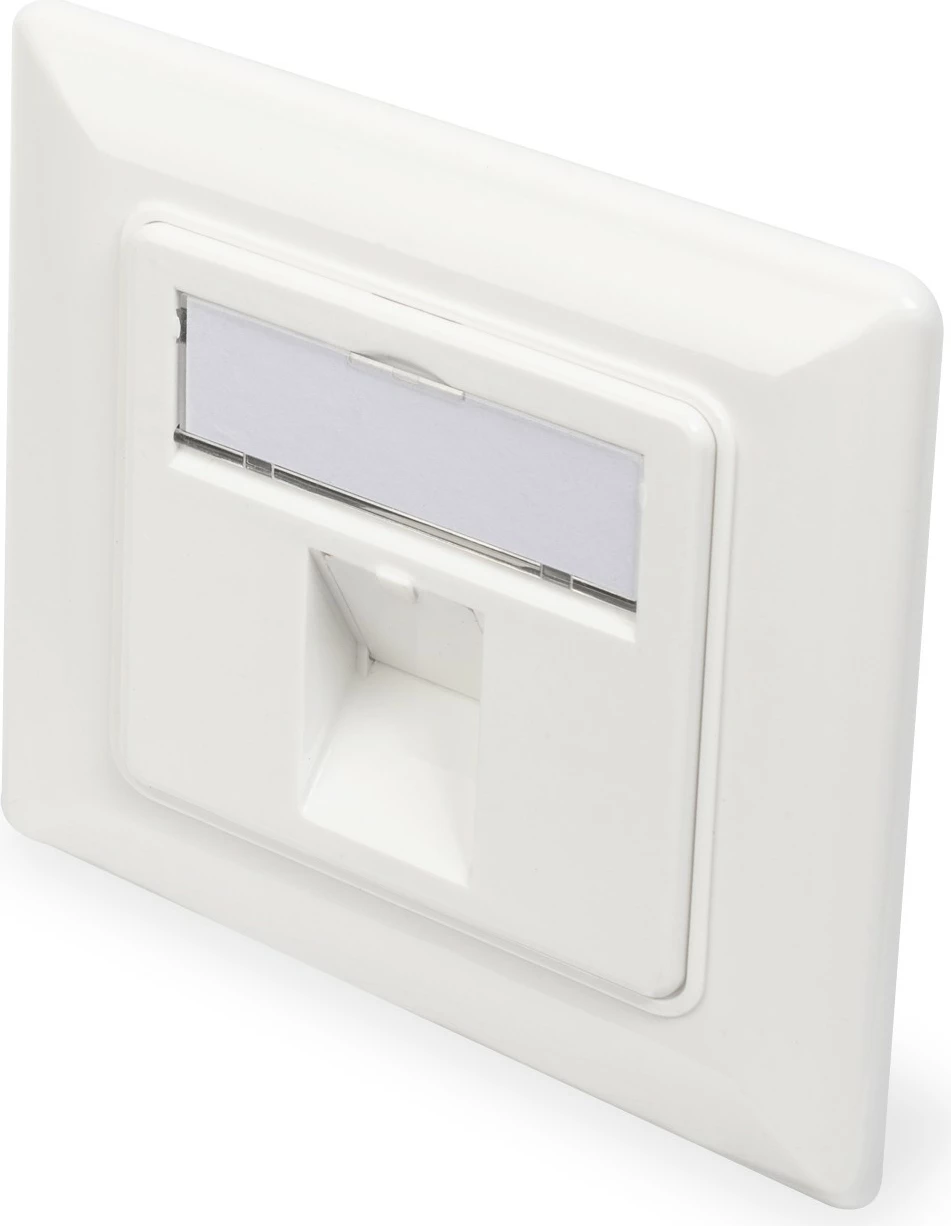 Pllakë muri Digitus për Keystone, RJ-45, metalike, e bardhë