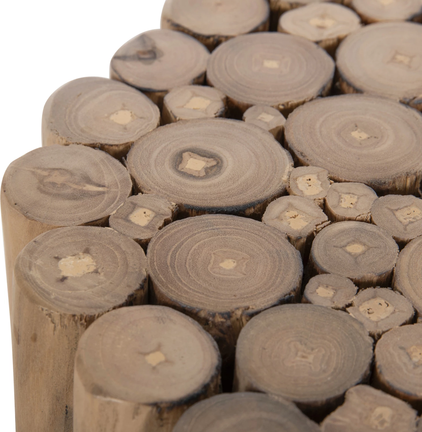 Tavolinë anësore e rrumbullakët COOTER FH9866, degë tik, ngjyrë natyrale, Φ29.5x40.5H cm