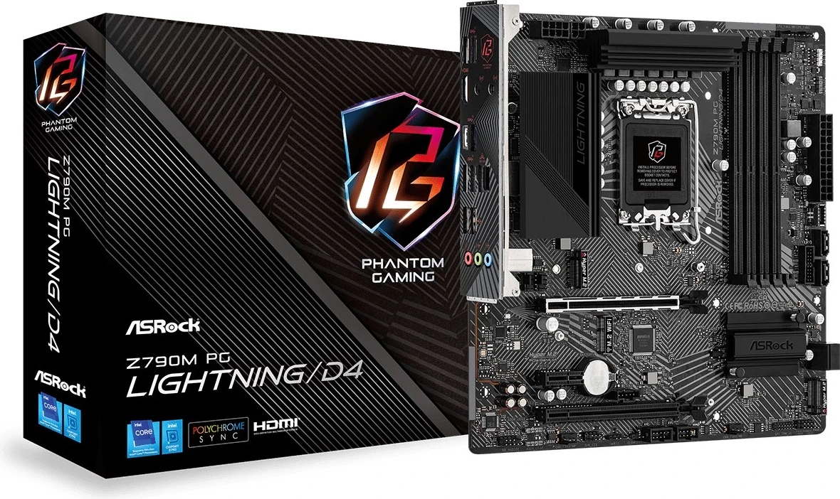 Pllakë amë Asrock Z790M PG Lightning/D4 Intel Z790,1700 micro ATX