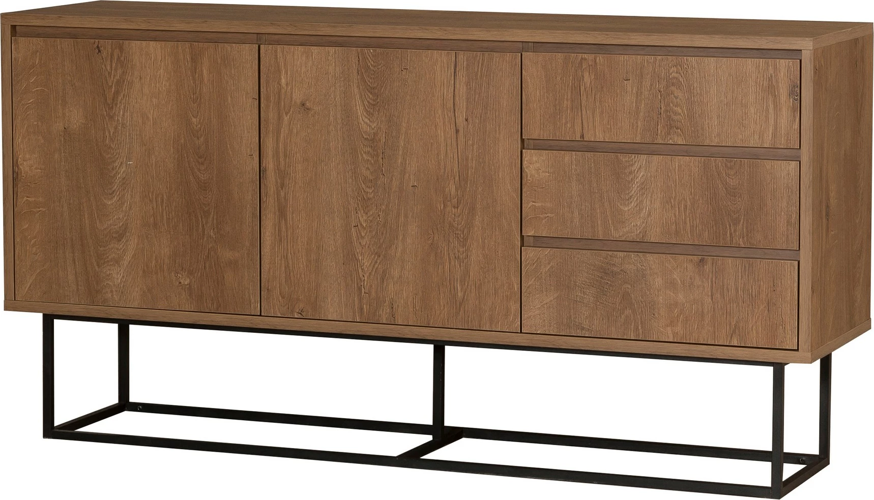 Set mobiljesh për dhomë dite Skye Decor, Laxus Takım 2, ngjyrë arrë dhe e zezë