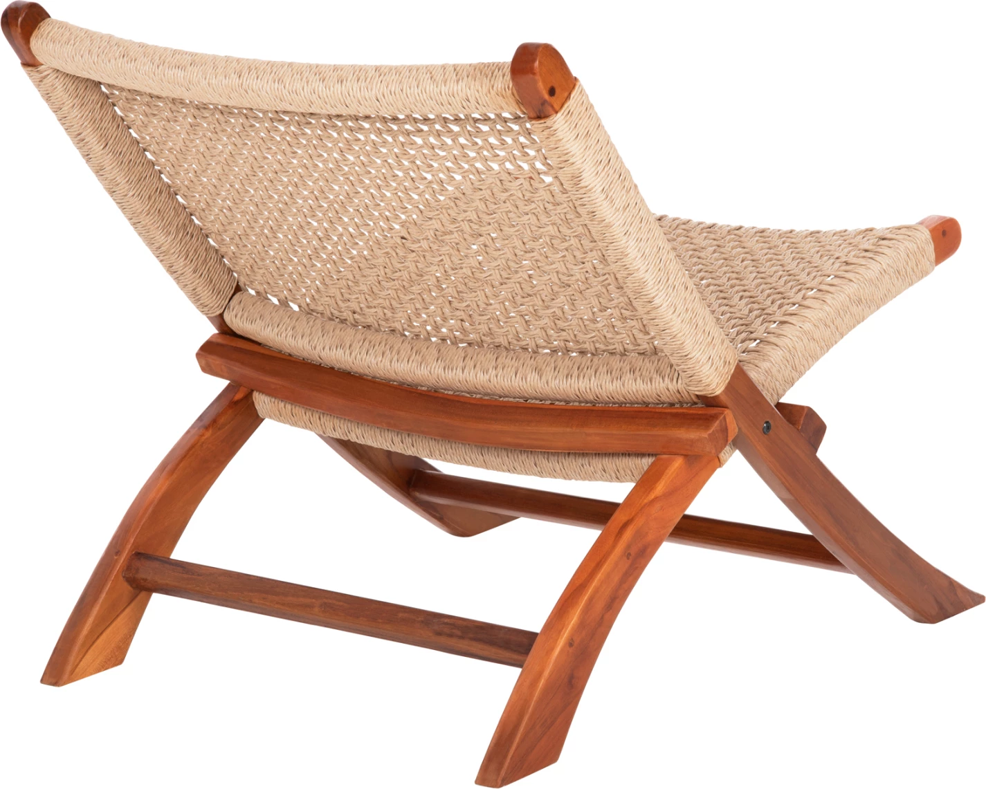 Karrige e shkurtër e palosshme FERM FH9477.01, dru teak i fortë, ngjyrë natyrale, litar VIRO, 65.5x80x67H cm