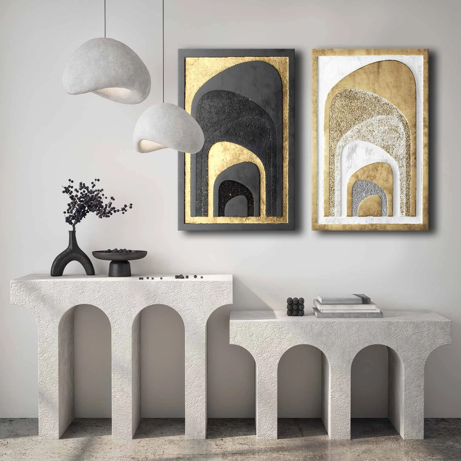 Pikturë dekorative në kanavacë (2 copë), Wallity, 2P4570GSC-008