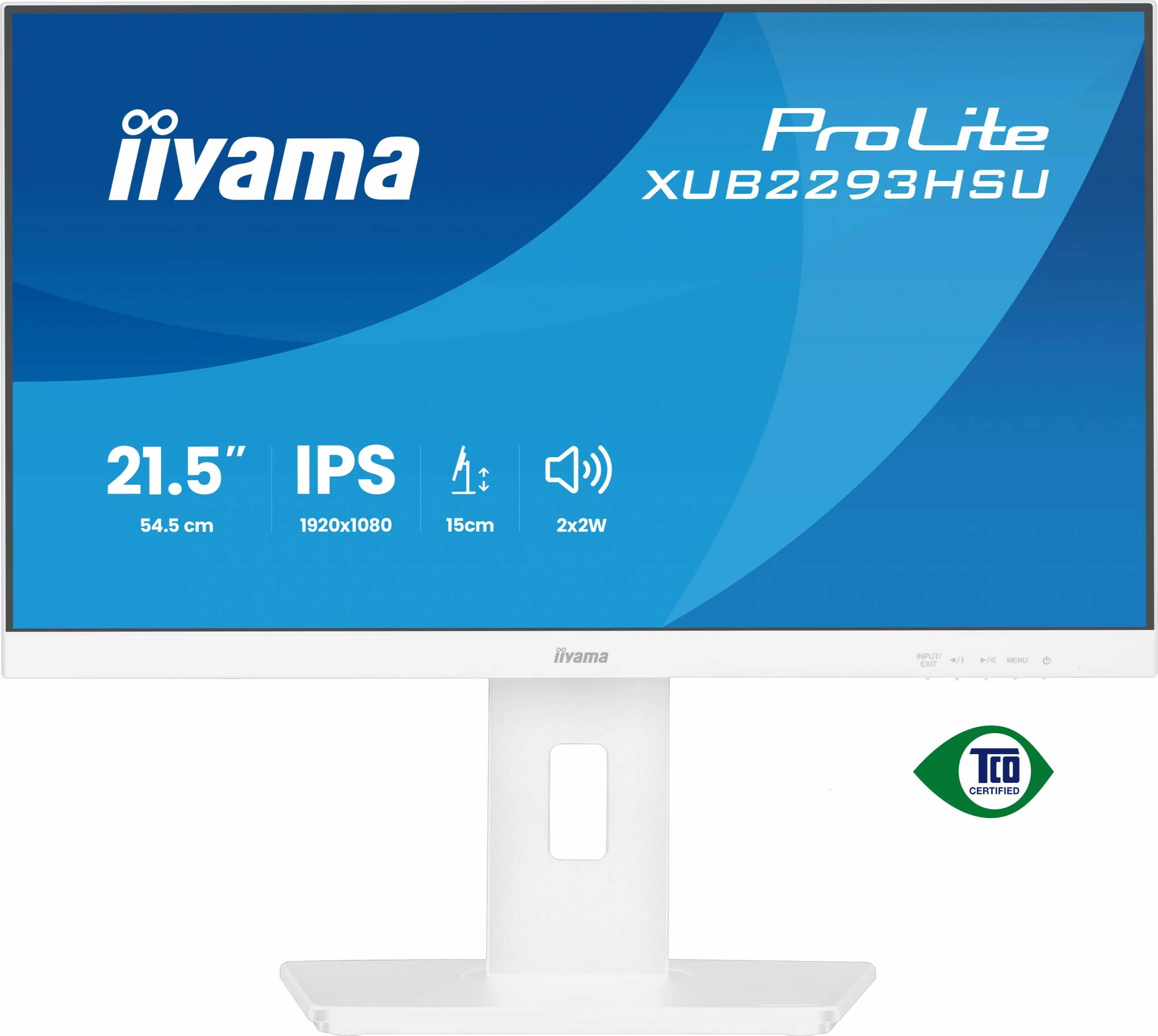Monitor iiyama ProLite XUB2293HSU-W7 21.5 inç, IPS, Full HD, HDMI+DP+2xUSB, i bardhë