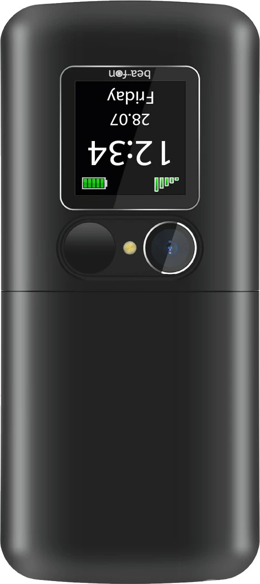 Celular Beafon Fold10, Clamshell, Single SIM, 5.59 cm (2.2"), 1000 mAh, E zezë, Argjend