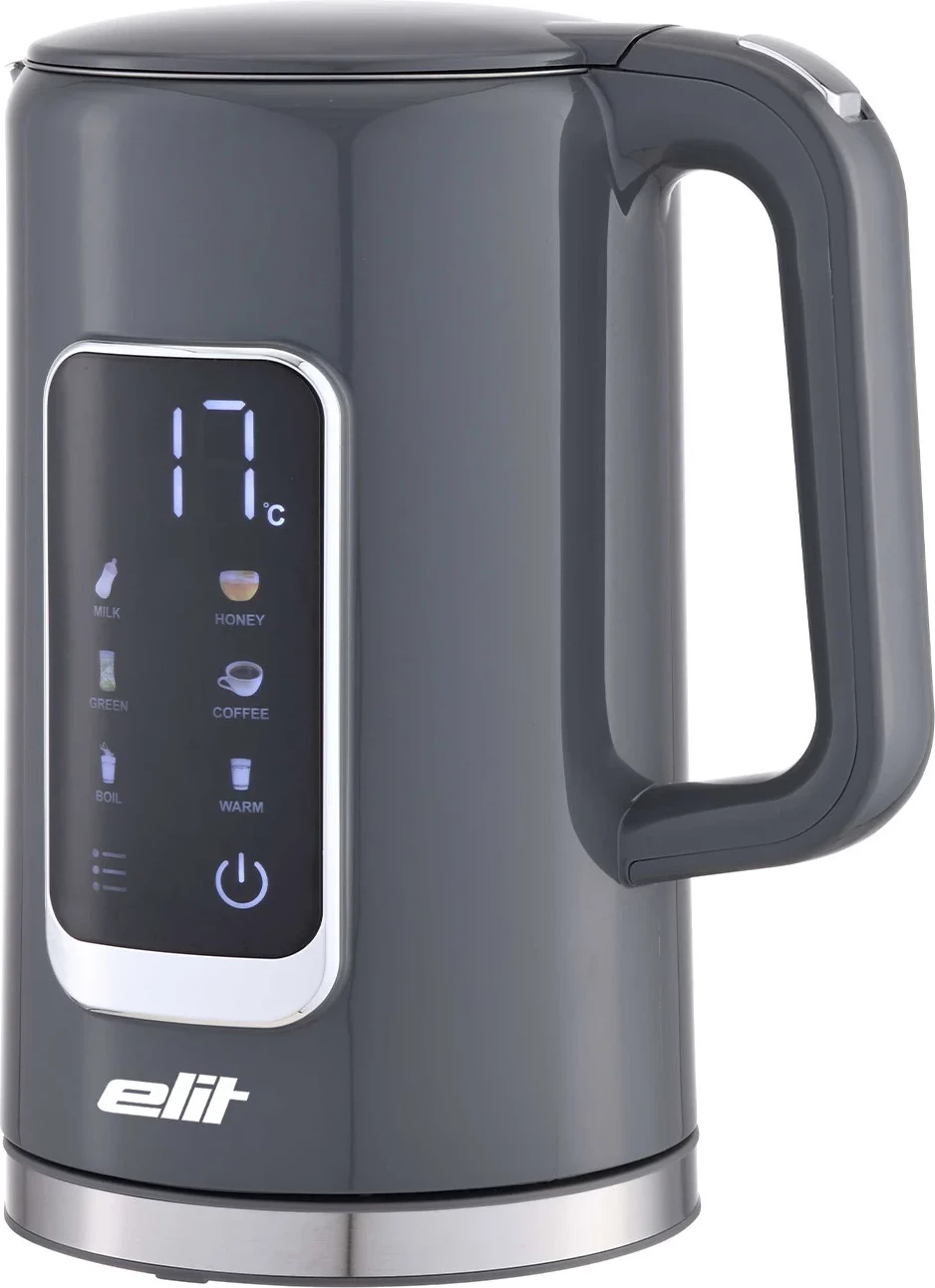 Çajnik elektrik Elit COOLTOUCH 1.7GY 1.7L 2200W ekran digjital me prekje gri