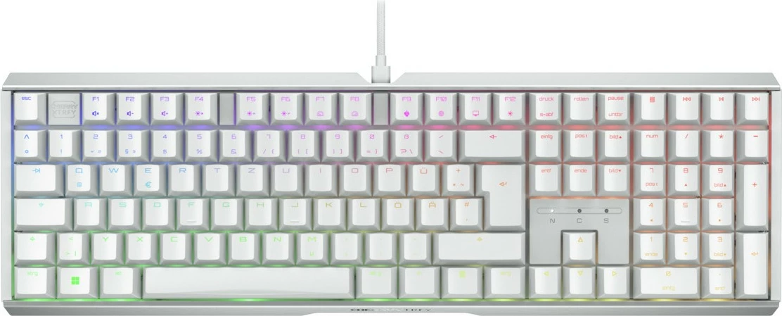 Tastierë Cherry XTRFY MX 3.1, Wired, USB, Mekanike, QWERTZ, RGB LED, Bardhë