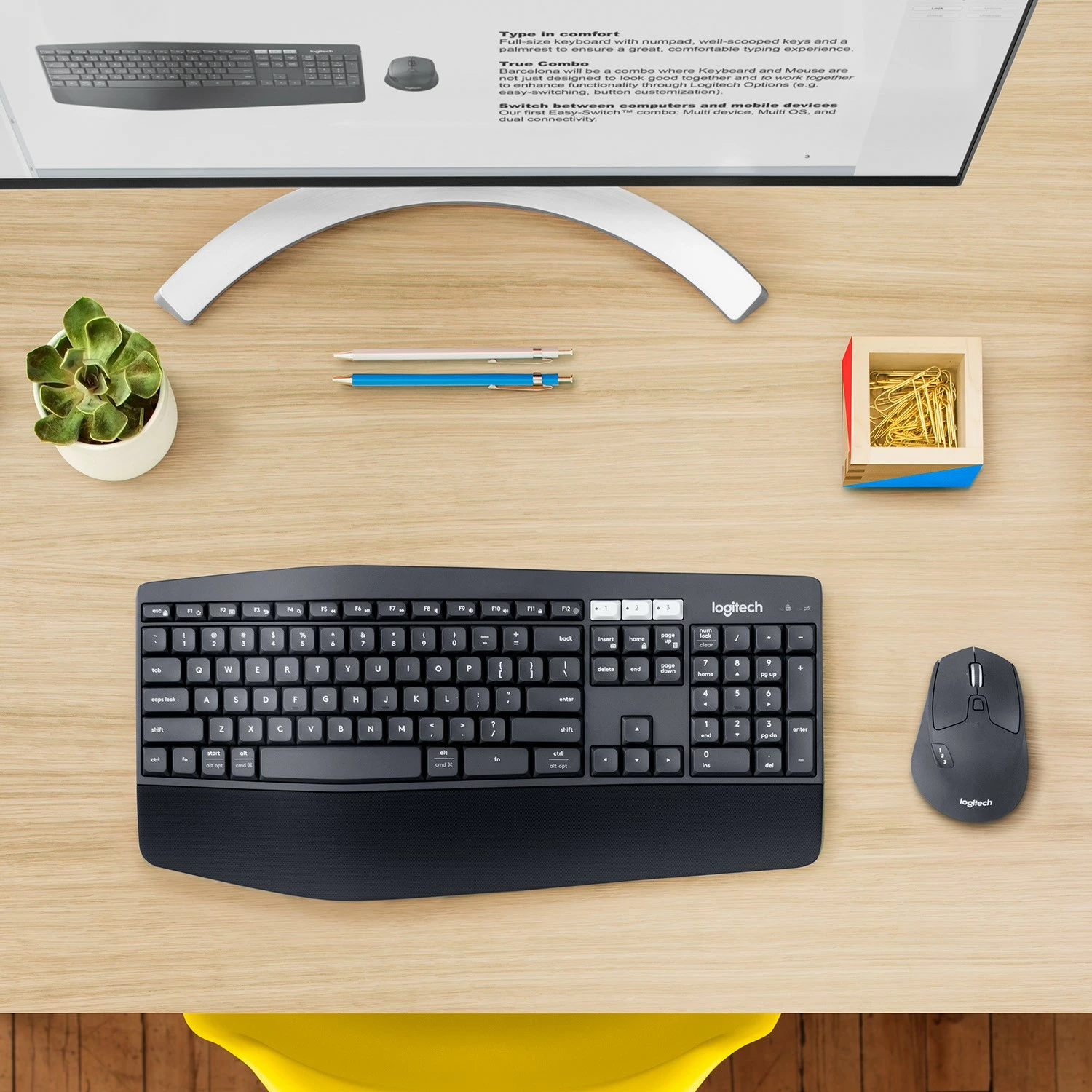 Tastierë dhe maus Logitech MK850 RF Wireless + Bluetooth, QWERTZ, e zezë