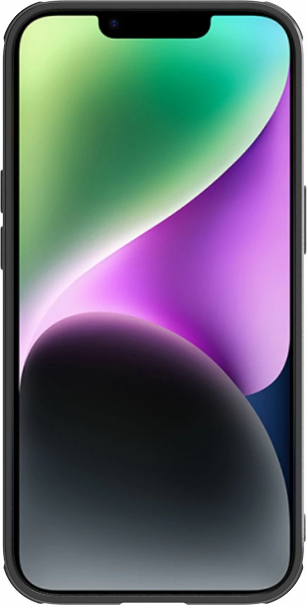 Mbështjellës Nillkin Synthetic Fiber S Case për iPhone 14 Plus me kapak kamere, i zi