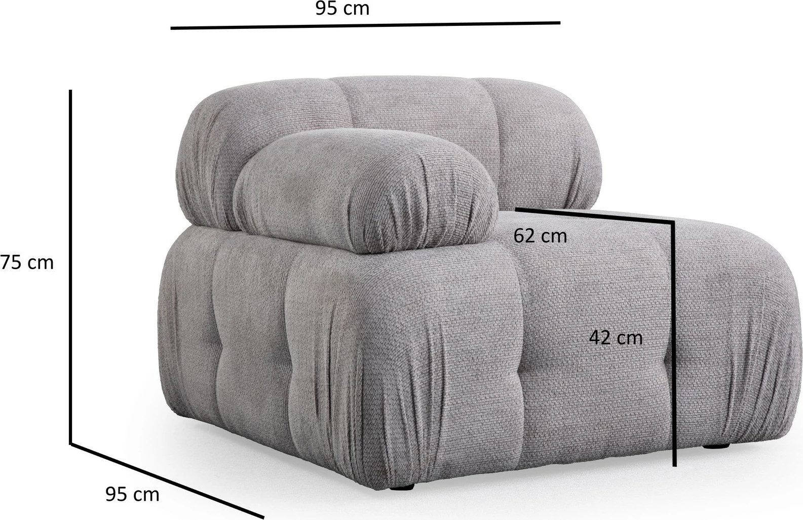 Divan dy ulëshe Atelier del Sofa Petite 2, ngjyrë gri e çelët