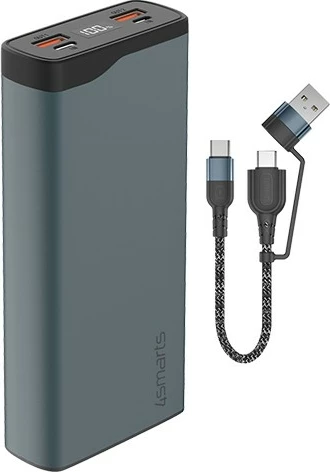 Power bank 4smarts VoltHub Pro, 10000 mAh, Quick Charge 3.0, Ngjyrë e zezë, Metalike