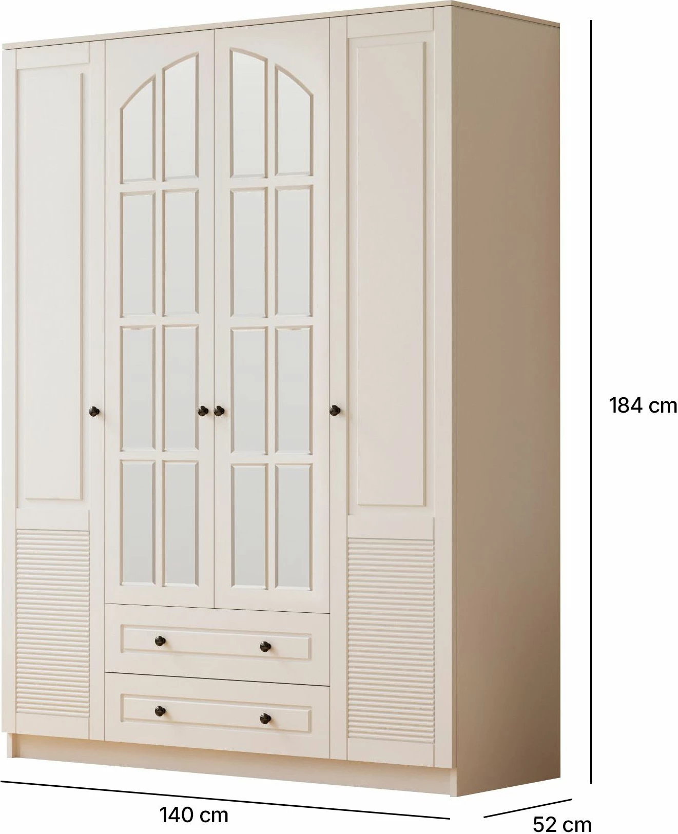 Dollap rrobash Skye Decor, ngjyrë e bardhë mat, RB-112