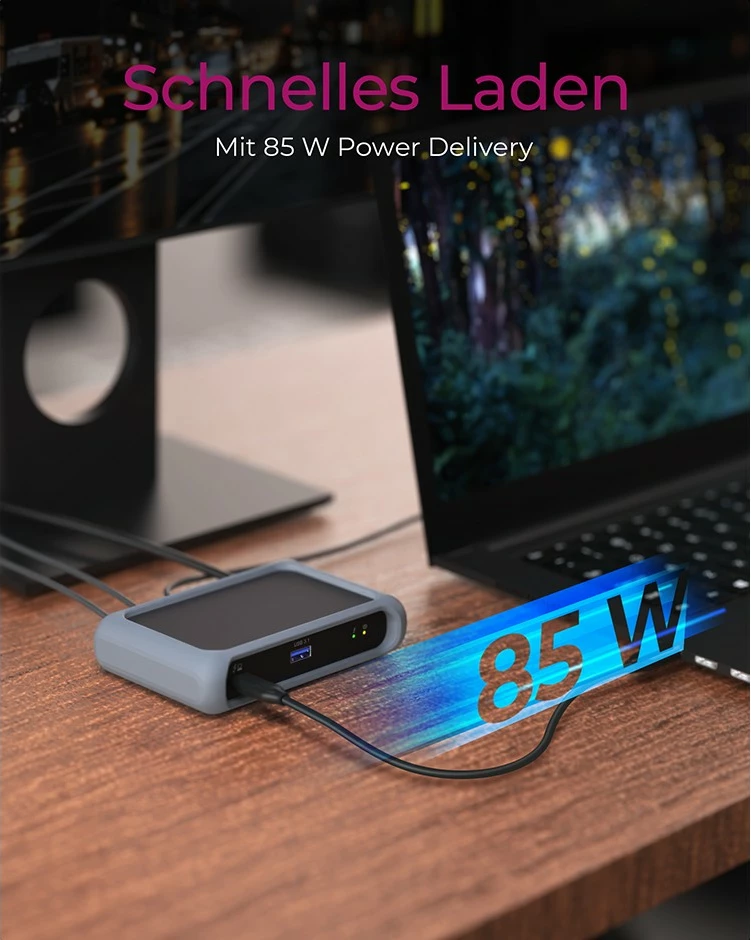 USB hub ICY BOX IB-HUB801-TB4, Thunderbolt 4, 4 porte, 85W, anthracite/black