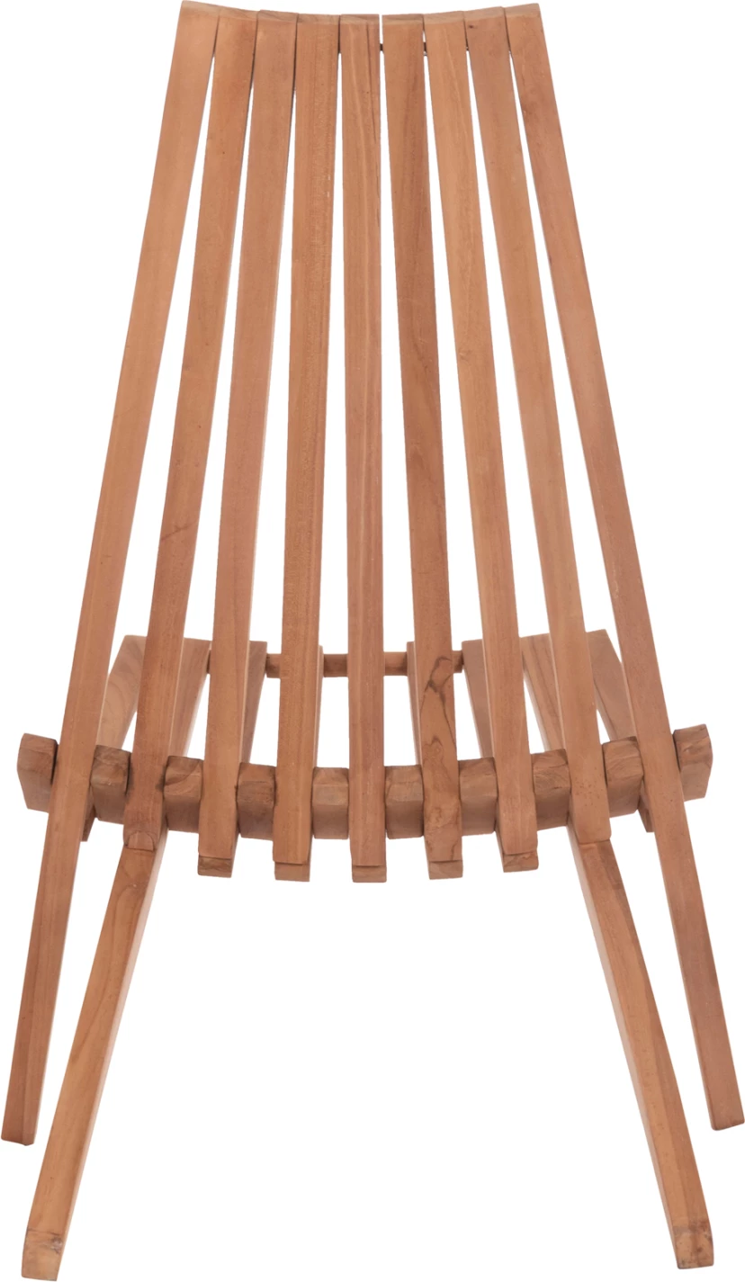 Karrige lounge e palosshme SHIGAO, dru tik, ngjyrë natyrale, 61x88.5x89cm