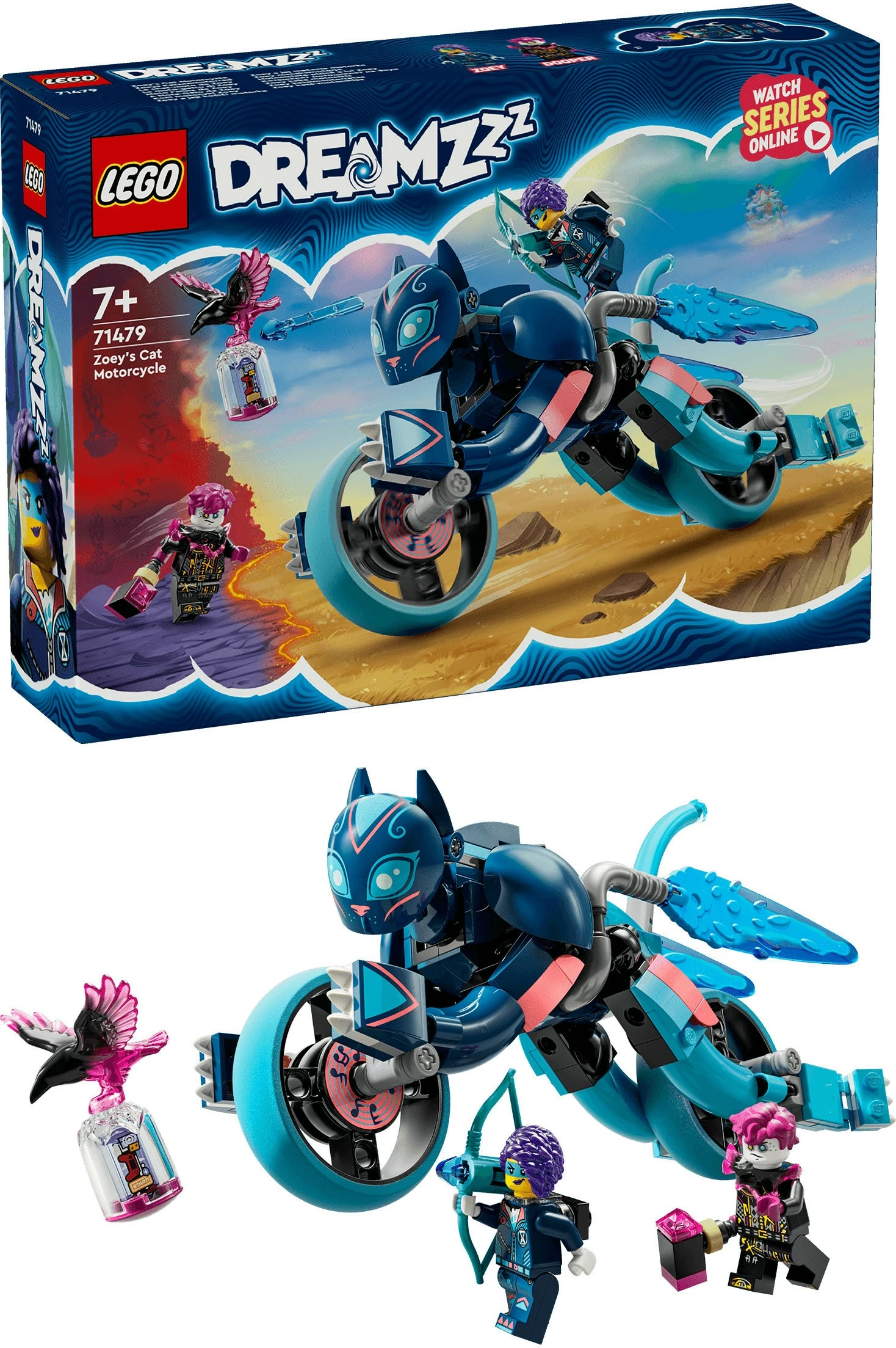 Set ndërtimi LEGO DREAMZzz 71479 Zoey's Cat Motorcycle, 226 pjesë, shumëngjyrësh