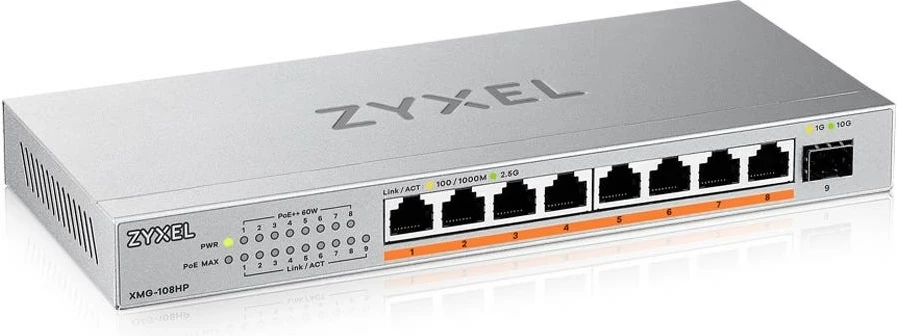 Switch Zyxel XMG-108HP, 2.5G Ethernet, PoE