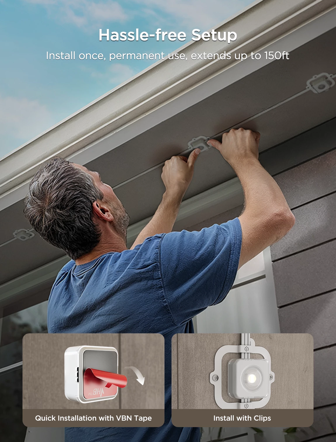 Drita LED të jashtme Govee Permanent Outdoor Lights 2 30 m RGBIC Wi‑Fi/Bluetooth IP67, shumëngjyrëshe