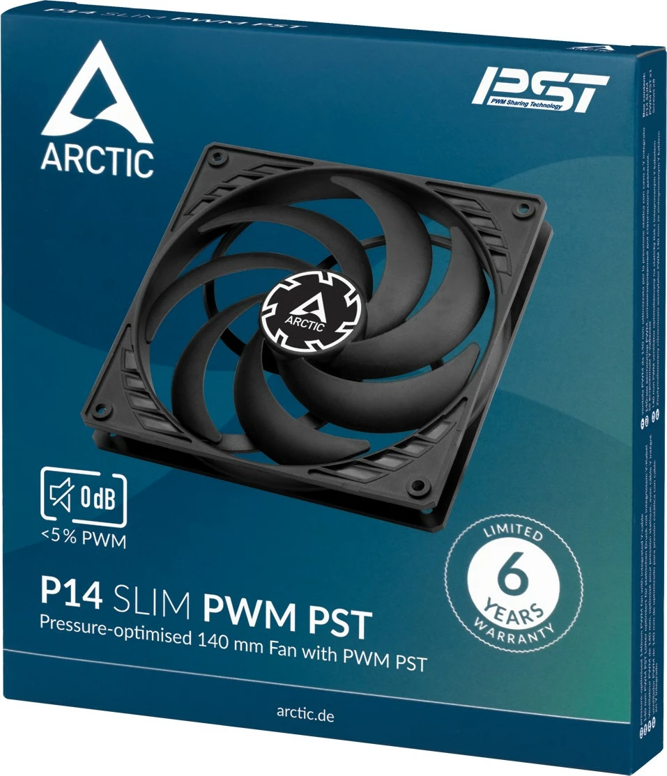 Ventilator kase ARCTIC P14 Slim PWM PST 14cm i zi