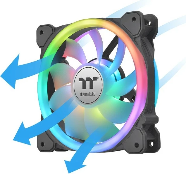 Ventilator kasë Thermaltake SWAFAN 12 RGB, 3 copë, 12 cm, RGB, i zi