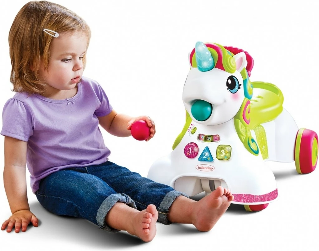 Ride-on, push walker 3-in-1 B-kids 150227018N, shumëngjyrëshe, Unicorn