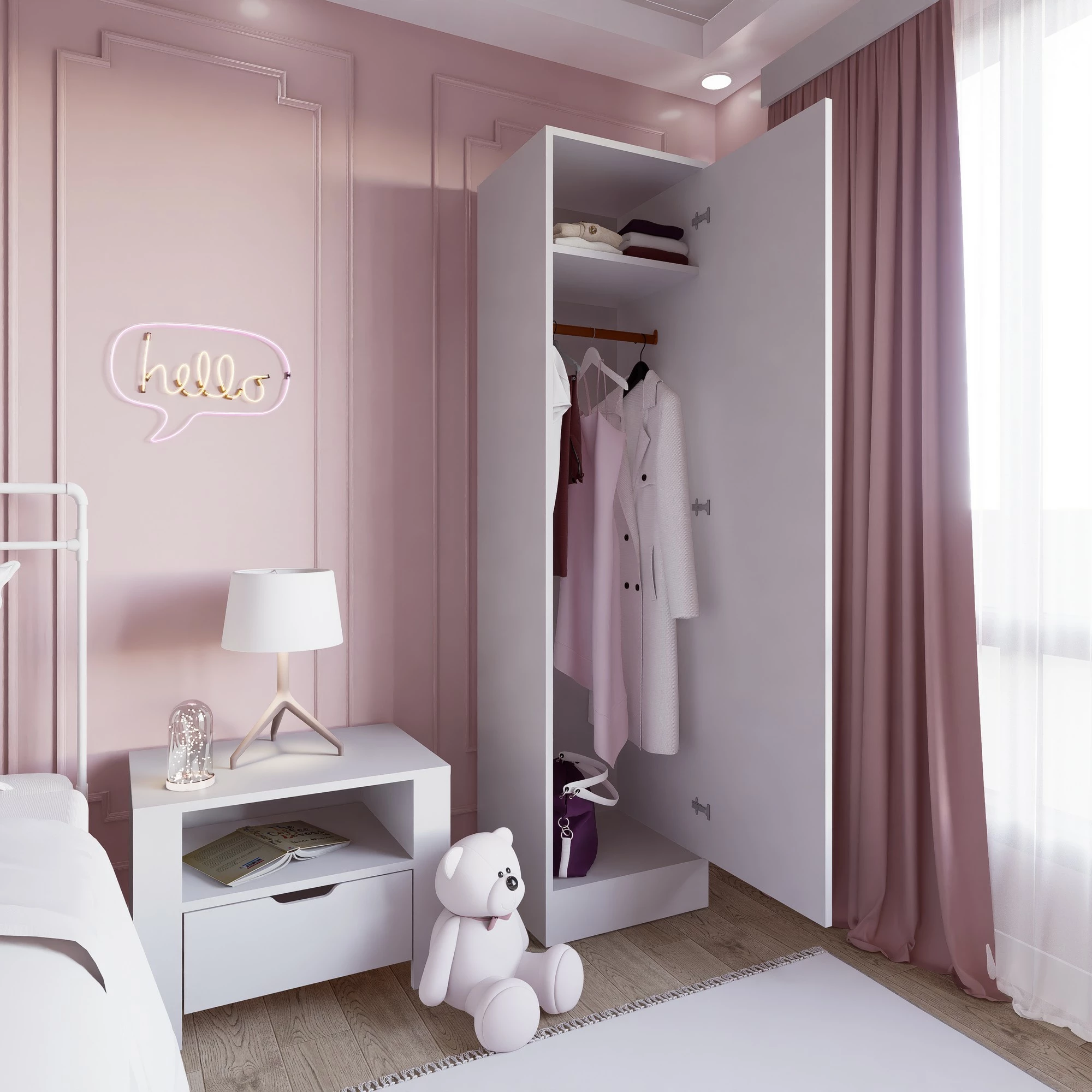 Dollap Skye Decor, ngjyrë e bardhë mat, Daisy 1600-38