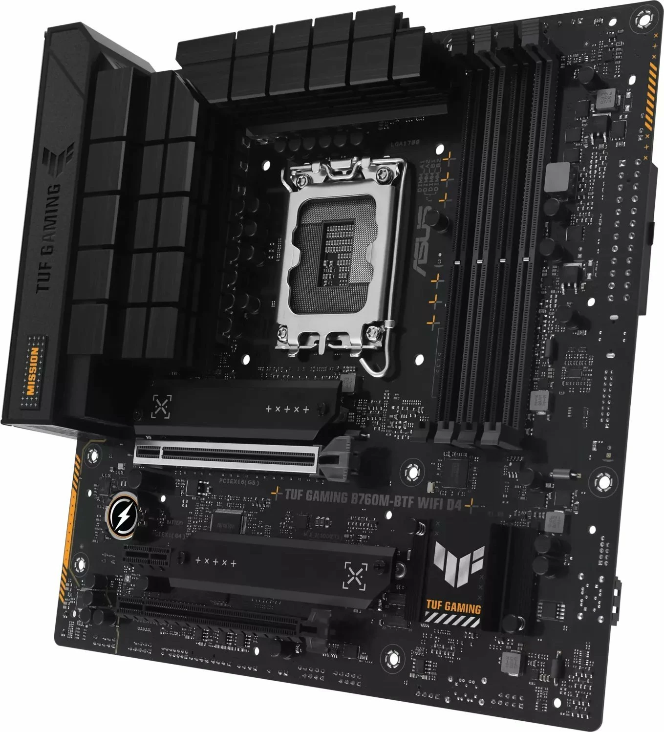 Pllakë amë Asus TUF Gaming B760M-BTF WIFI D4, mATX, DDR4, WiFi 6, 2.5GbE, e zezë