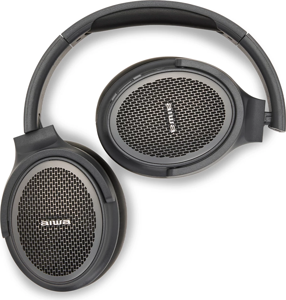 Kufje Aiwa HST-250BT/TN, Bluetooth 5.0, over-ear, foldable, HyperBass, microSD, AUX, gri e errët