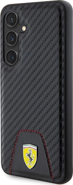 Mbështjellës Ferrari Carbon Stitched Bottom për Samsung Galaxy S24, i zi