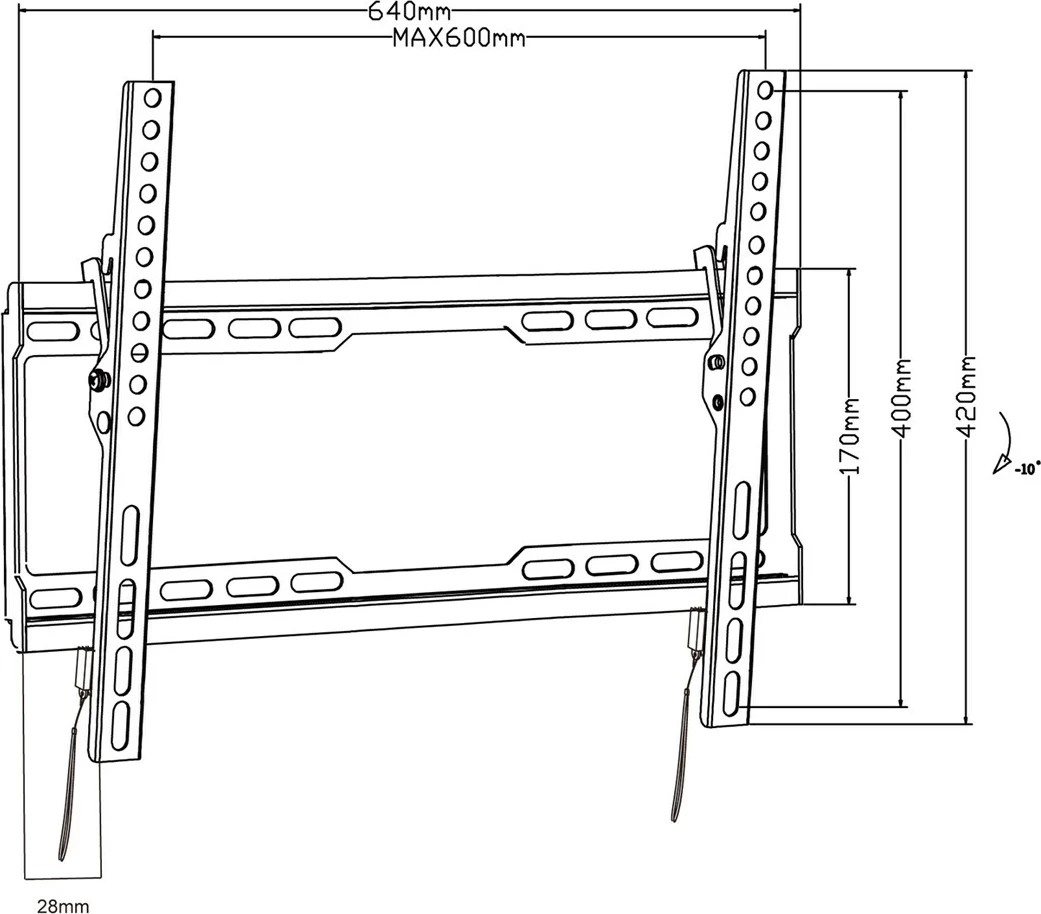 Mbajtëse muri për TV Maclean MC-413, 32"-80", e bardhë