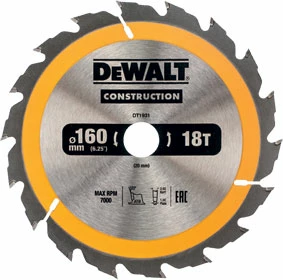 Disk sharre për dru Dewalt DT1931 160x20mm 18 dhëmbë