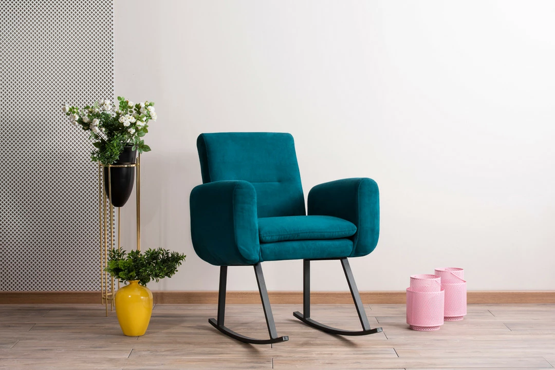 Karrige lëkundëse Atelier del Sofa, Kono, ngjyrë jeshile petrol