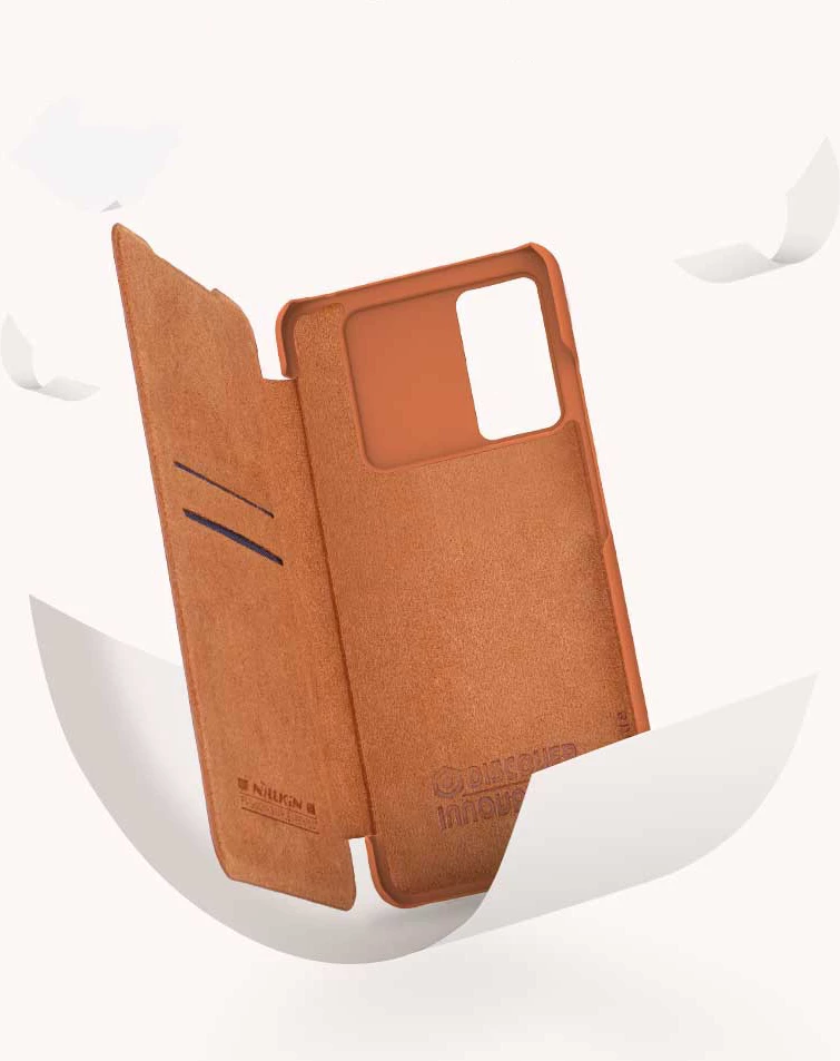 Mbështjellës Nillkin Qin për Samsung Galaxy A73, lëkurë ekologjike, i zi