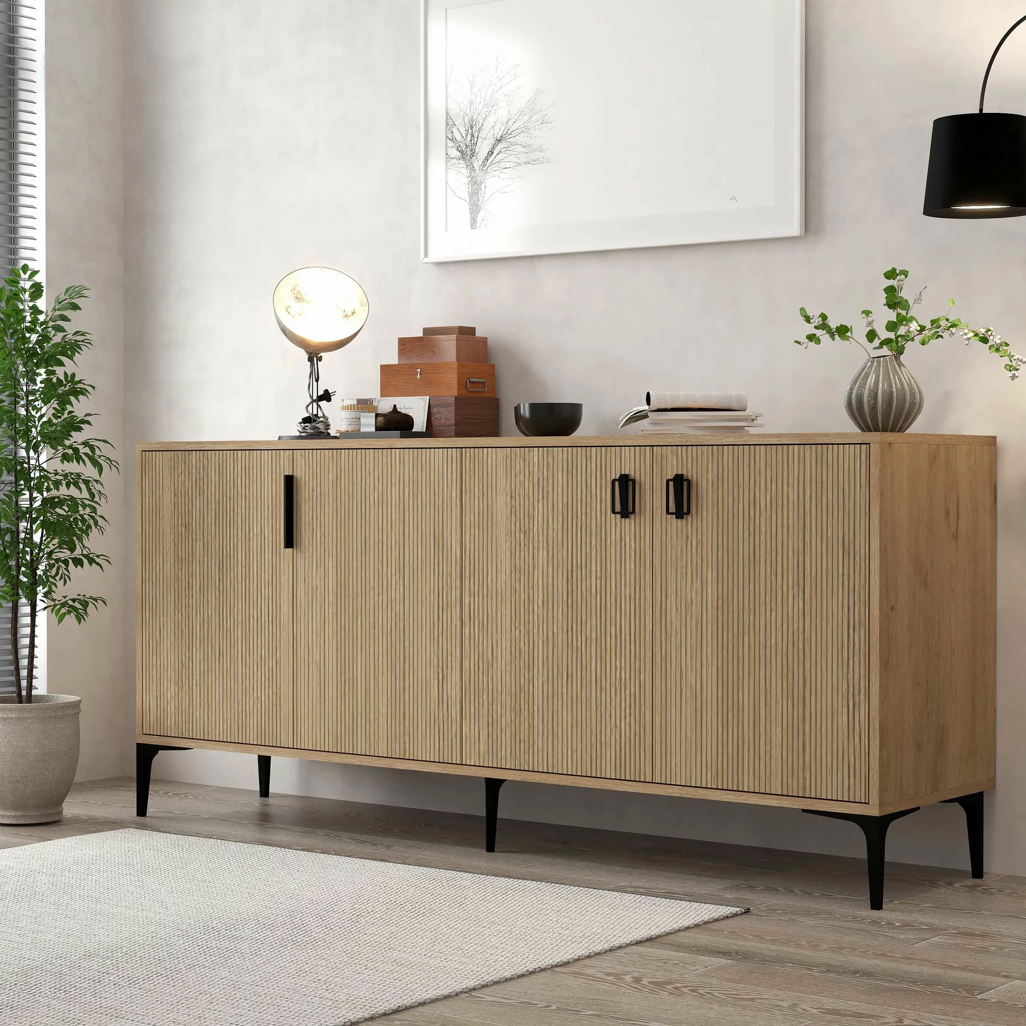 Konsol Skye Decor, ngjyrë lisi safir, 4004 Neva