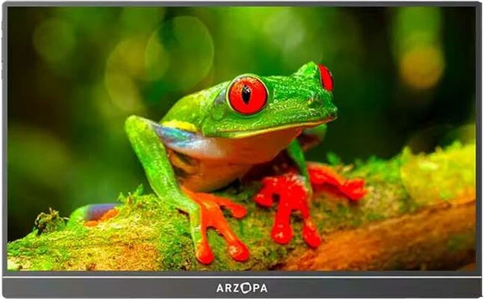 Monitor portativ Arzopa A1T 15.6", Full HD, prekje, altoparlantë të integruar, i zi