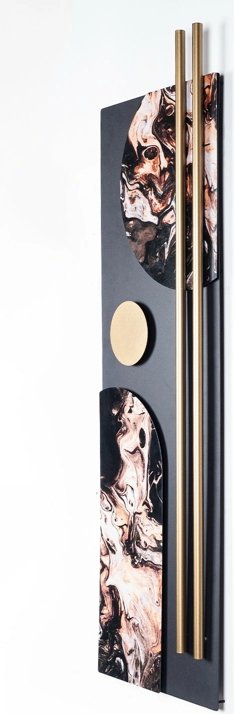 Aksesor dekorativ metalik për mur, Wallity, Barok, APT809