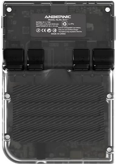 Konsolë portative ANBERNIC RG35XX, e zezë transparente