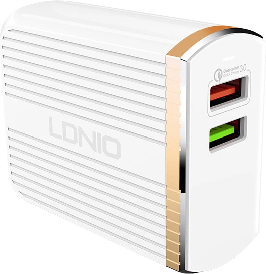 Karikues muri LDNIO A2502Q 30W 220V 2x USB (1x QC 3.0 + 1x 2.4A) me kabllo Micro-USB, i bardhë