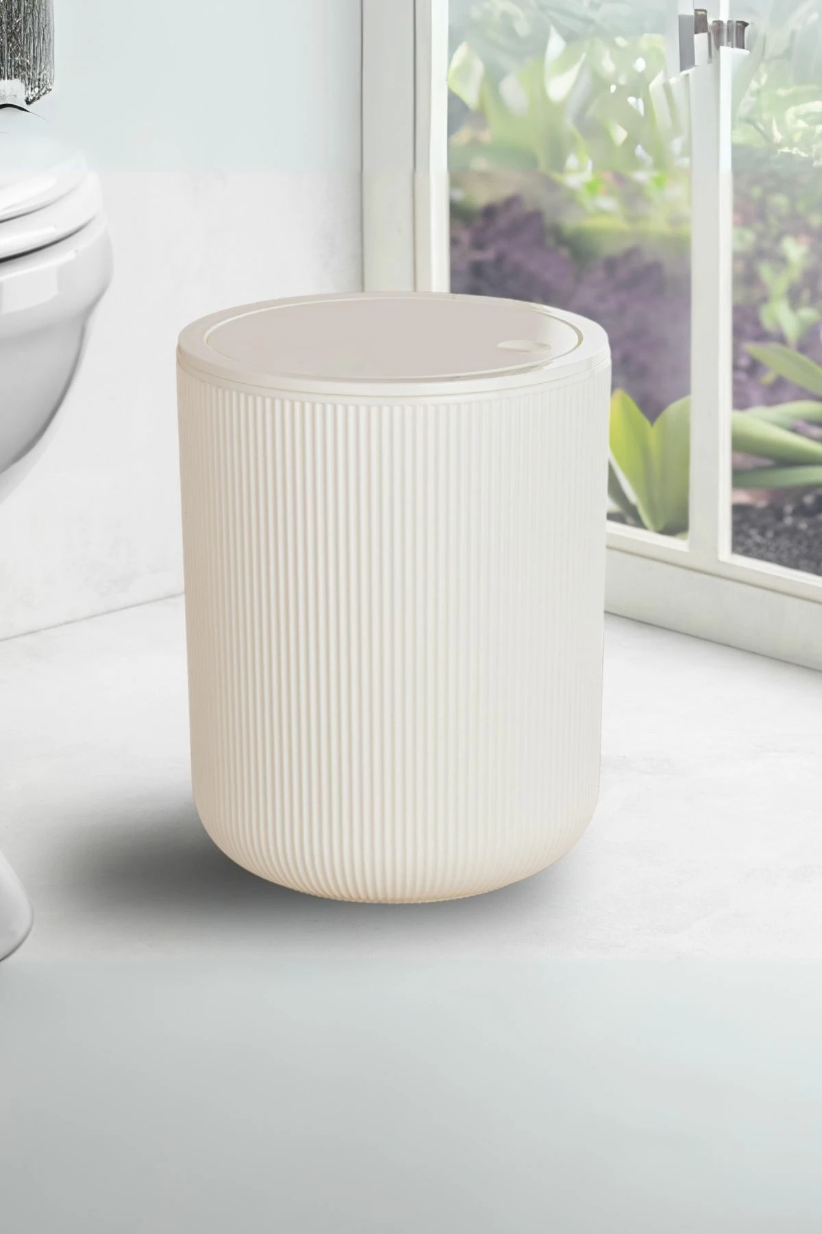 Kosh mbeturinash plastik, i bardhë, Mijölnir, GFCOPK-1, 18.5x18.5x23cm