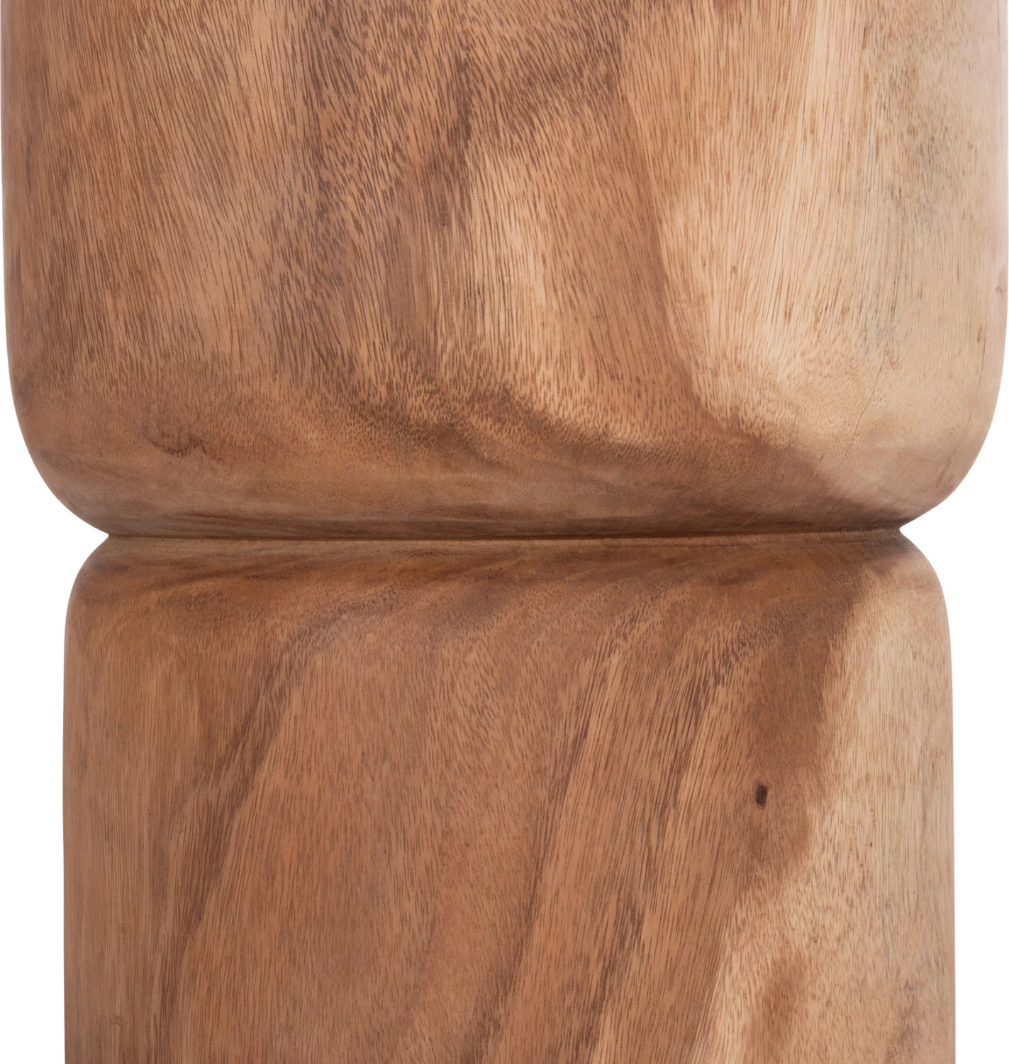 Tavolinë anësore ose stol cilindrik, dru suar natyral, FEBRY FH9908, 39.5x45.5cm