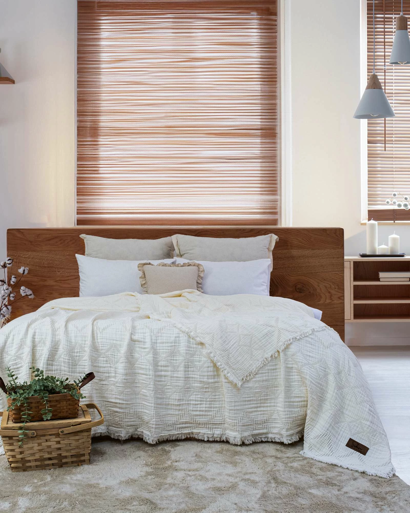 Mbulesë dyshe për shtrat, krem, L'essentiel, Oscar