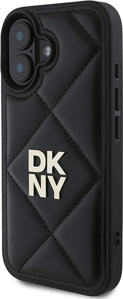 Mbështjellës DKNY Quilted Stack Logo për iPhone 16, i zi