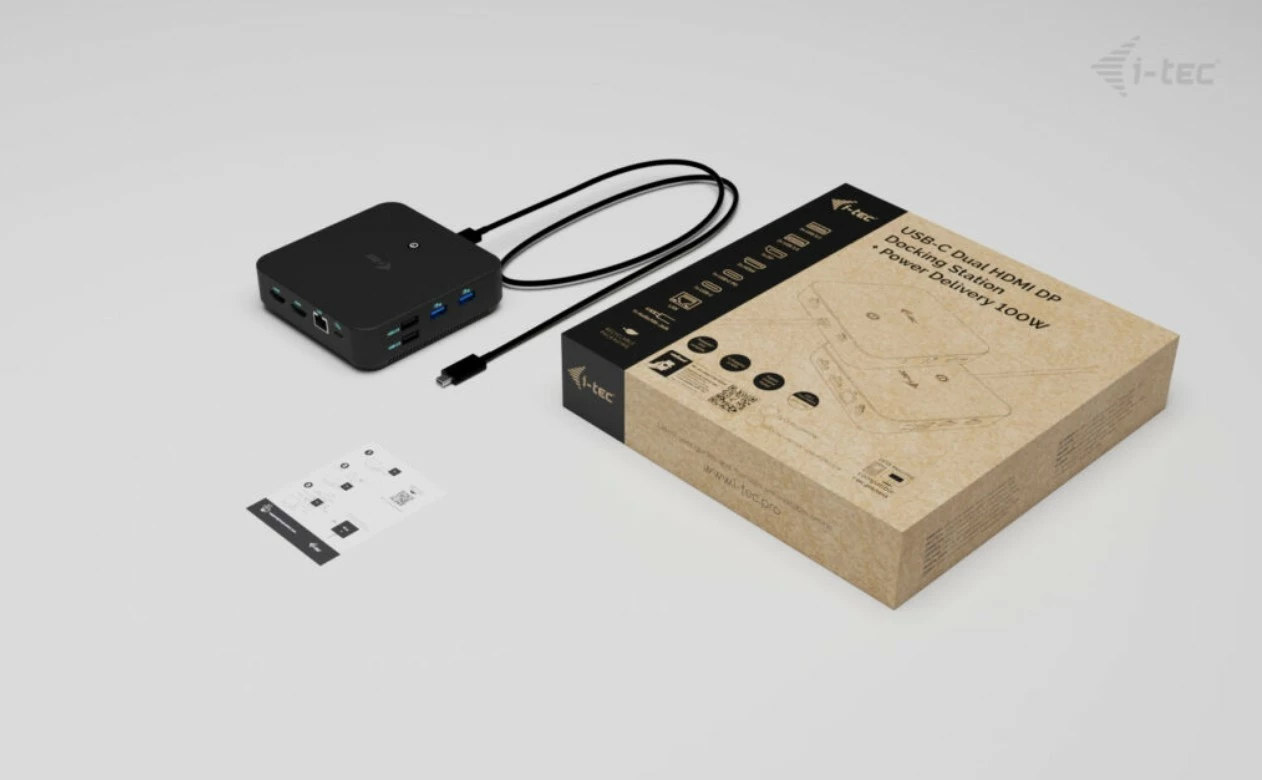 Kasë docking i-tec C31TRIPLEVIDEODPPRO, 100W Power Delivery, 2x HDMI, 1x DisplayPort, 6x USB, LAN, E zezë