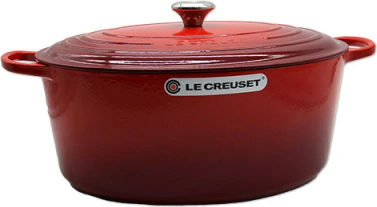 Rostierë ovale, Le Creuset, Signature 40 cm (21178400602430), gize e smaltuar, e kuqe cherry