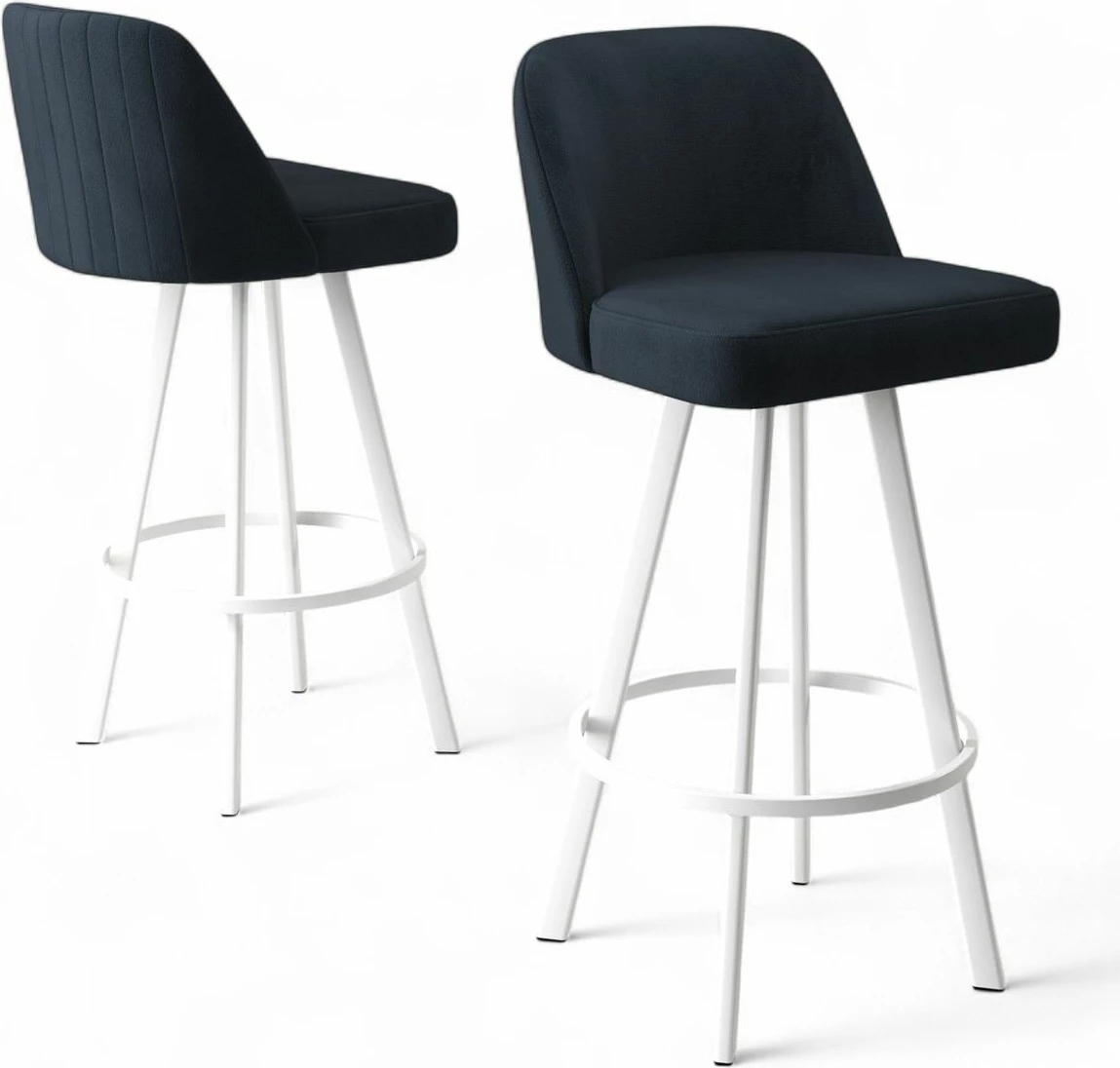 Set karrigesh për bar (6 copë), Skye Decor, Atex - antracit, e bardhë