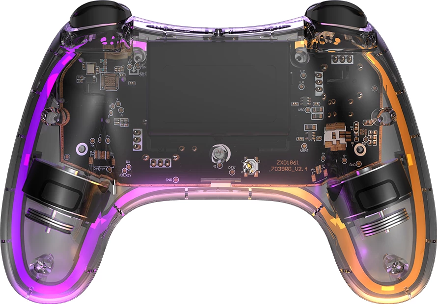 Gamepad CANYON Brighter GPW-04, wireless me dongle, 800 mAh, RGB, Crystal transparente