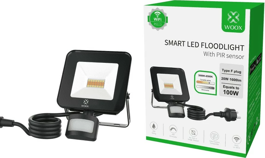 Dritë LED Woox R5113, IP44, 1600 lm, e zezë